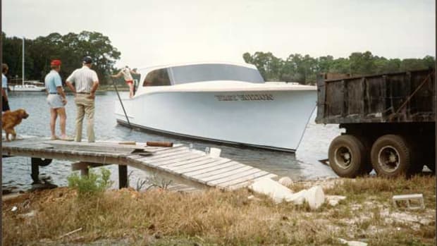 Years ago Miller Marine launched its yachts with a dumptruck.