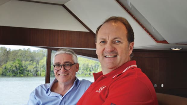 Riviera Yachts' CEO Wes Moxey and Director of Brand and Communications Stephen Milne