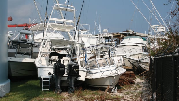 Hurricane-damaged boats