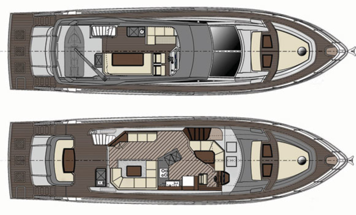 Lazzara LMY 64 layout - upper and main decks