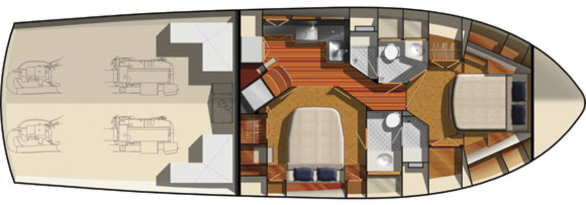Grand Banks 50 Eastbay SX lower deck layout option