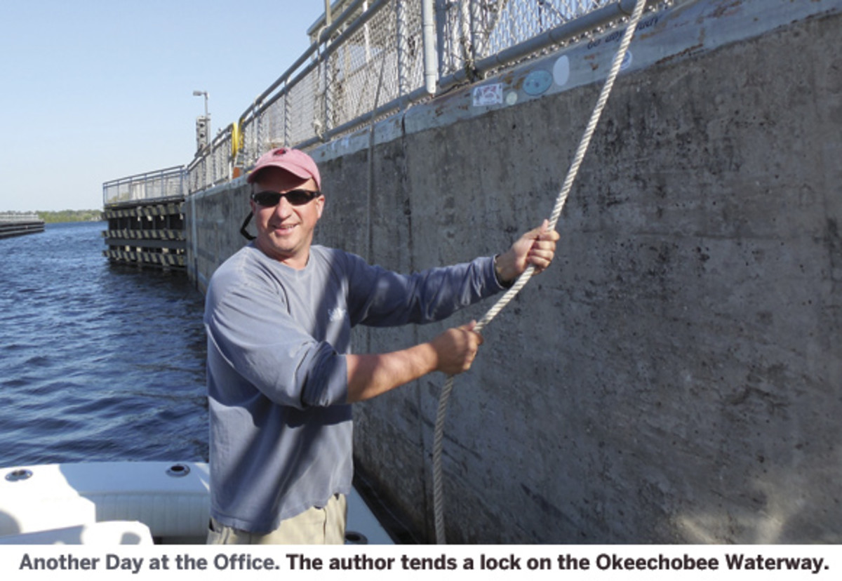 George Sass tends a lock on the Okeechobee Waterway.