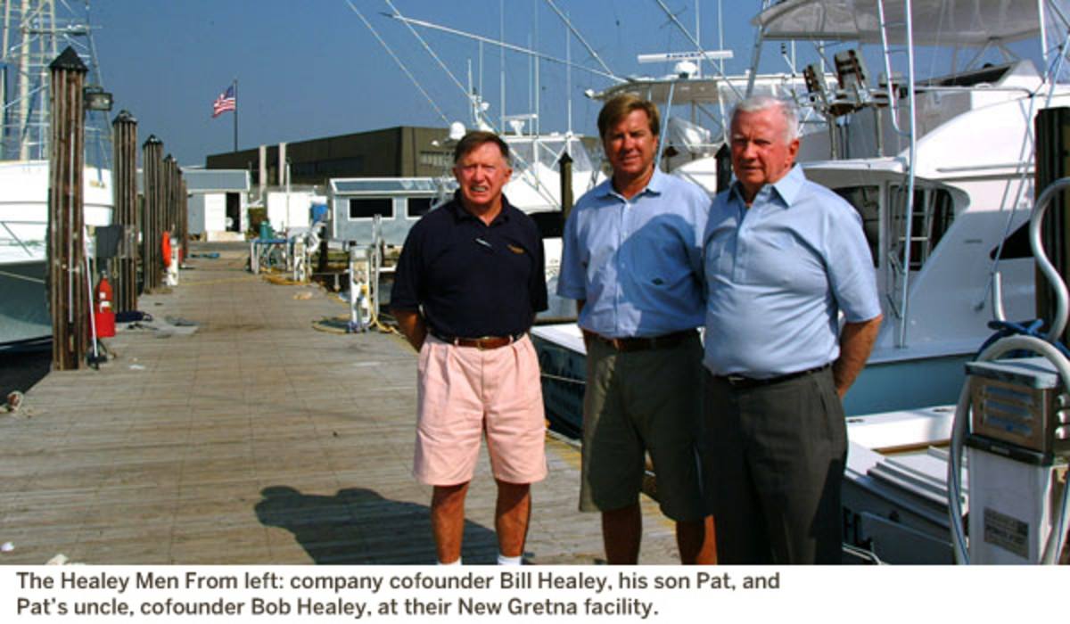 The Healey Men From left: company cofounder Bill Healey, his son Pat, and Pat’s uncle, cofounder Bob Healey, at their New Gretna facility.