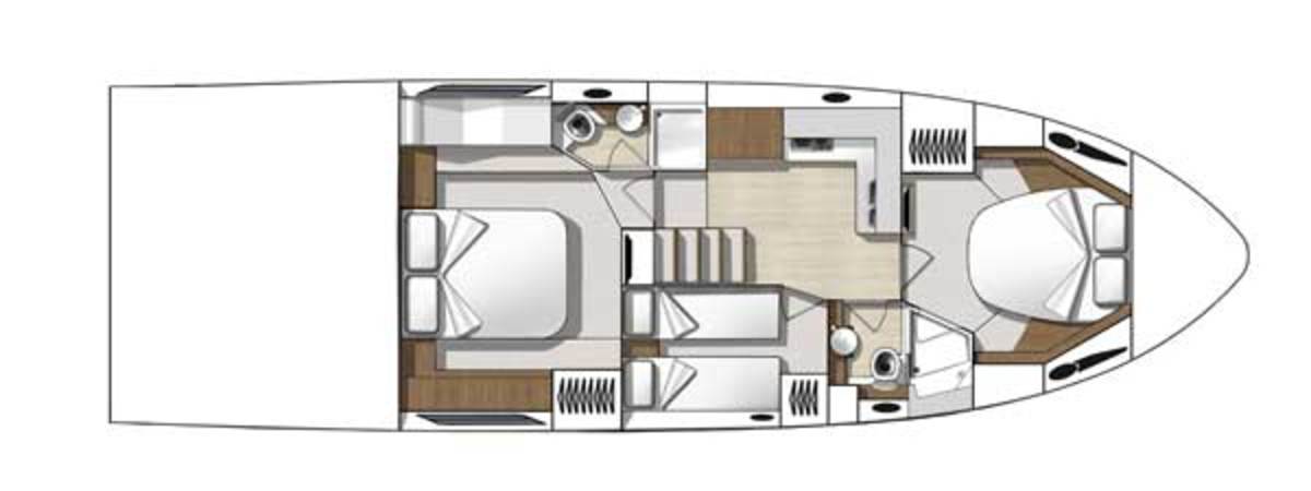 Beneteau Gran Turismo 49 Fly layout diagram - lowerdeck 1