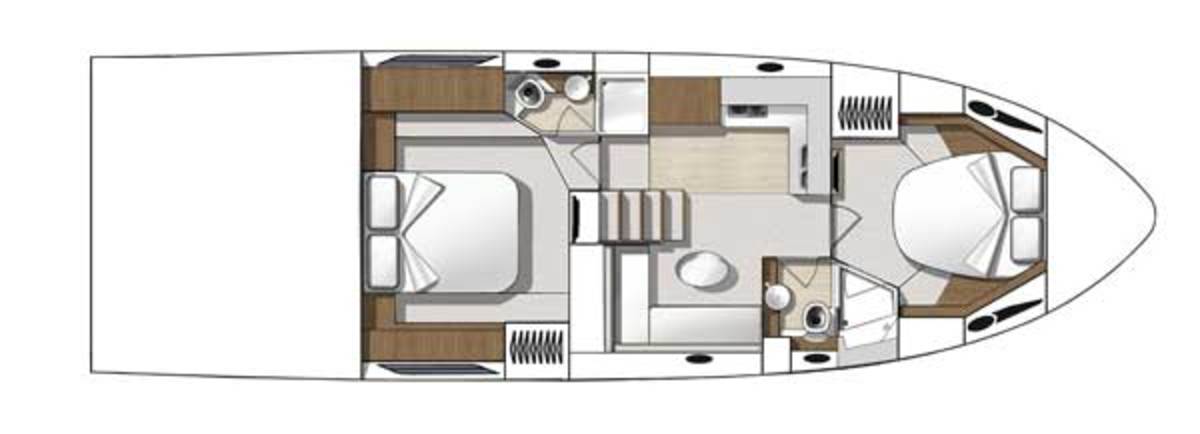 Beneteau Gran Turismo 49 Fly layout diagram - lowerdeck 2