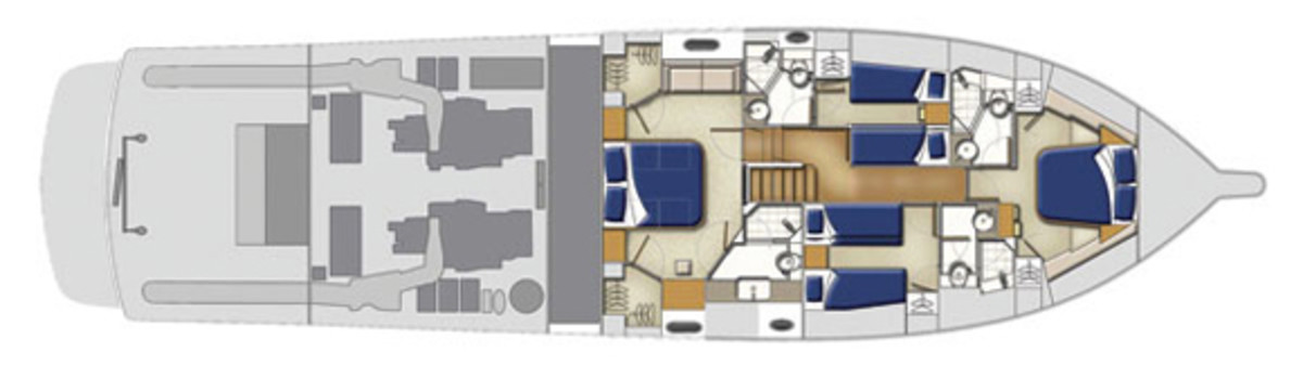 Riviera 75 - Lower Deck layout diagram