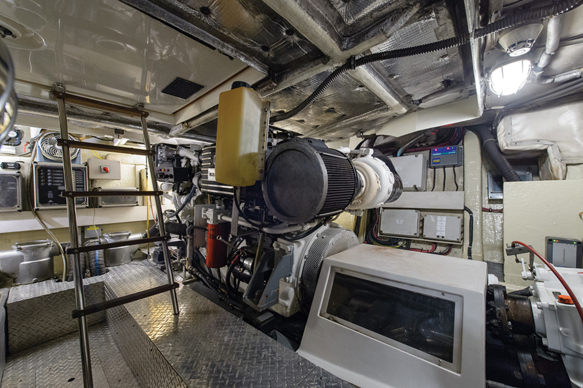Engine room on the Ferretti 57 Flybridge Motoryacht