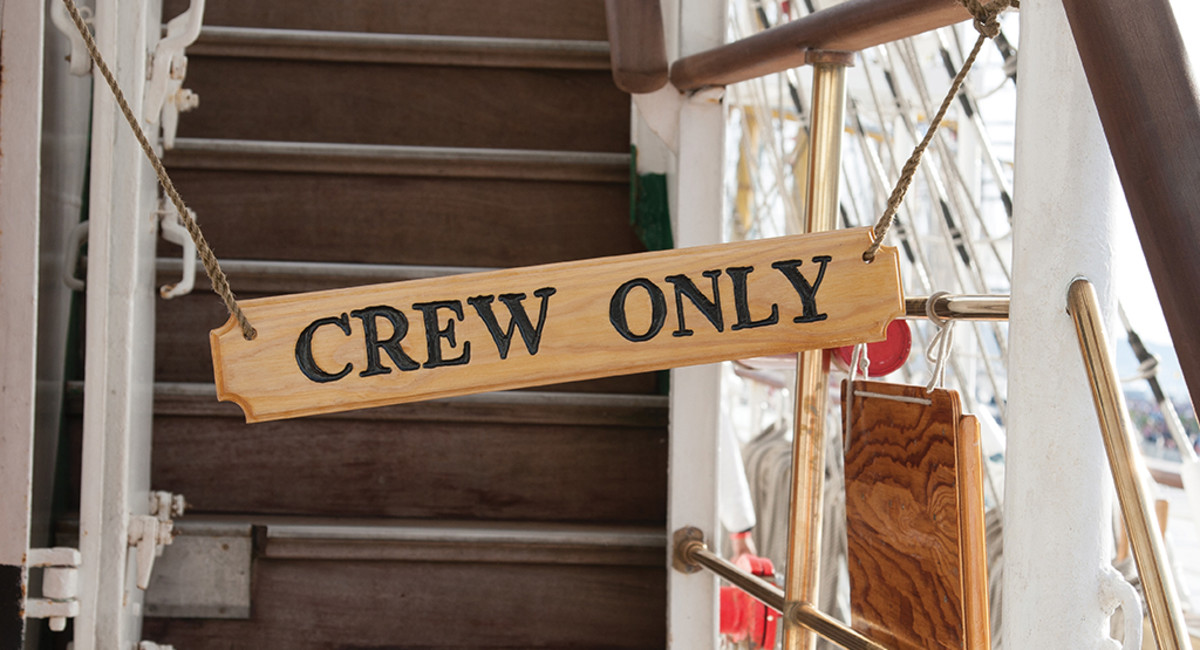 Crew Only sign