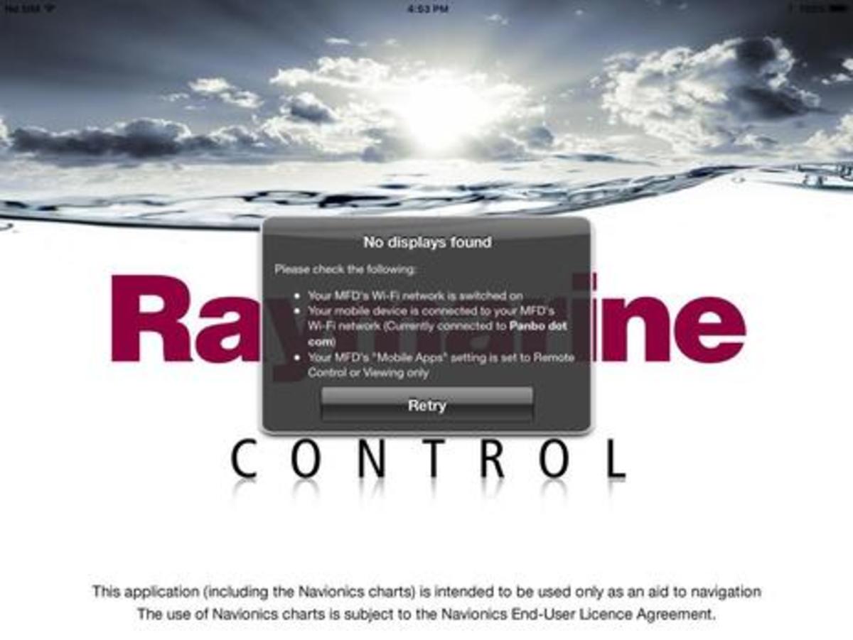 Raymarine Control App not found
