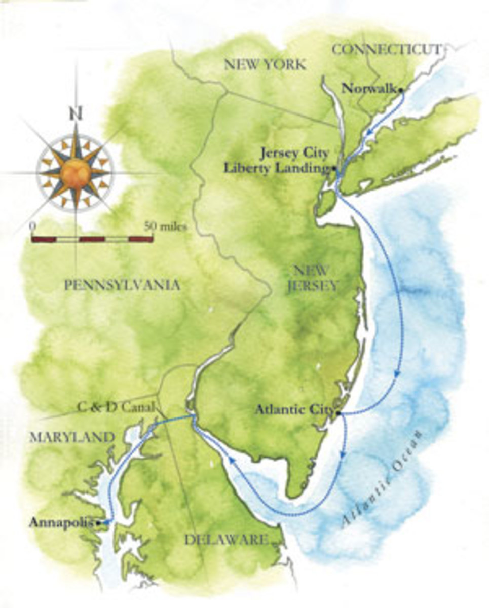 Norwalk to Annapolis map