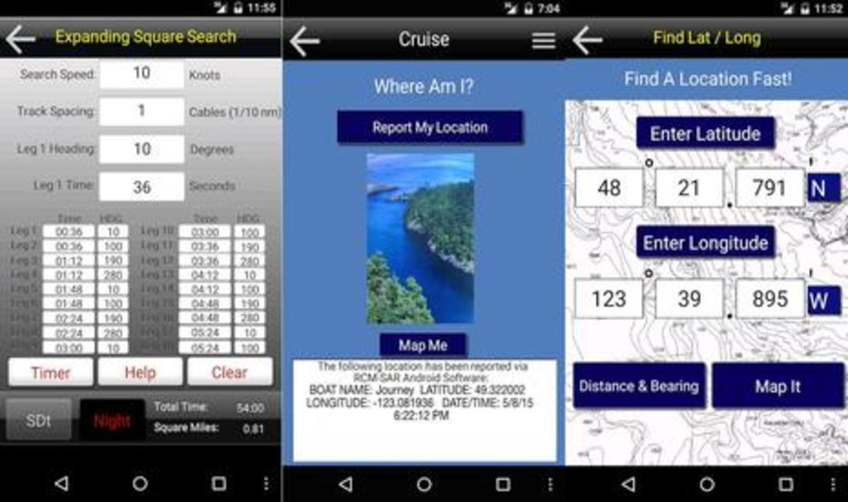 RCMSAR App Screens