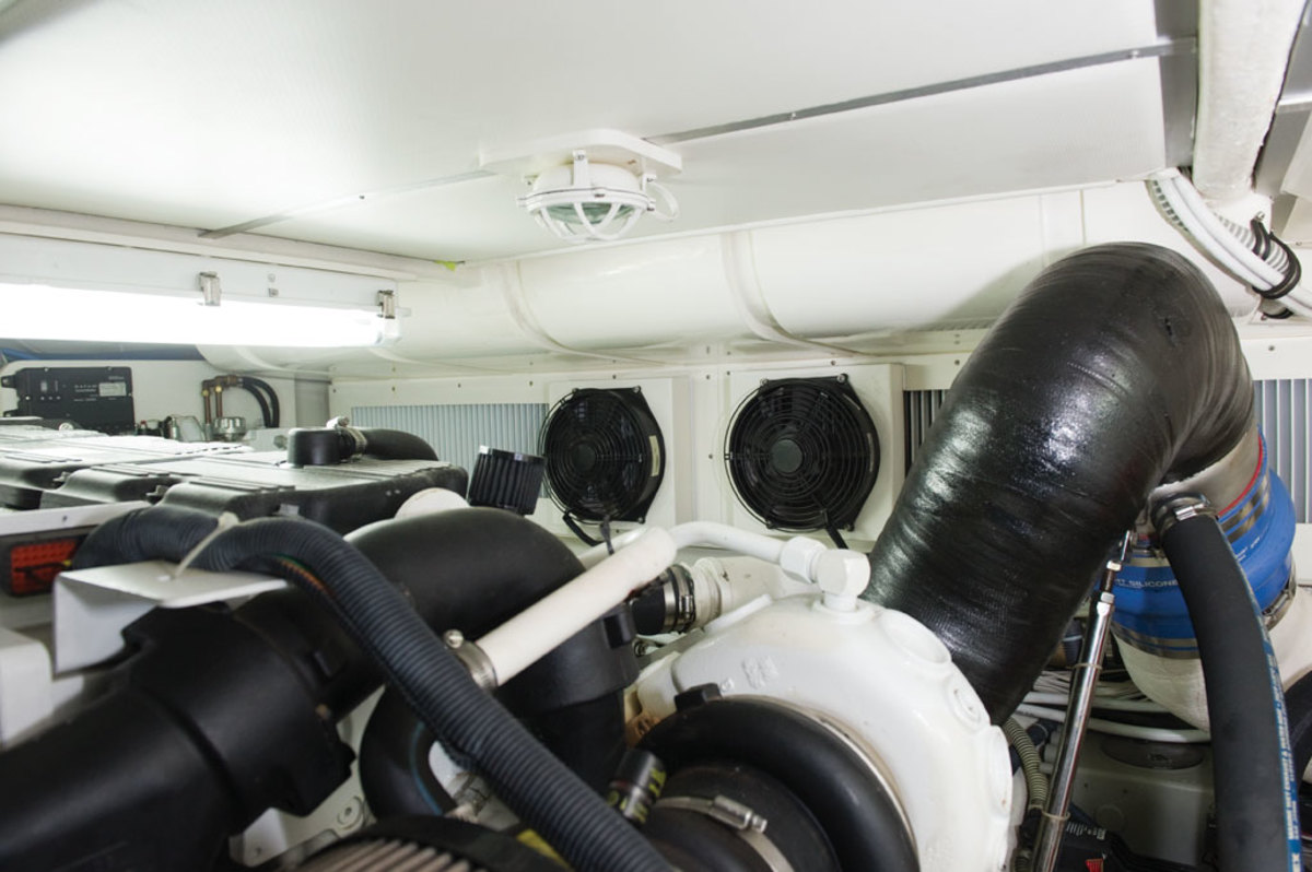 A well-ventilated engine room.