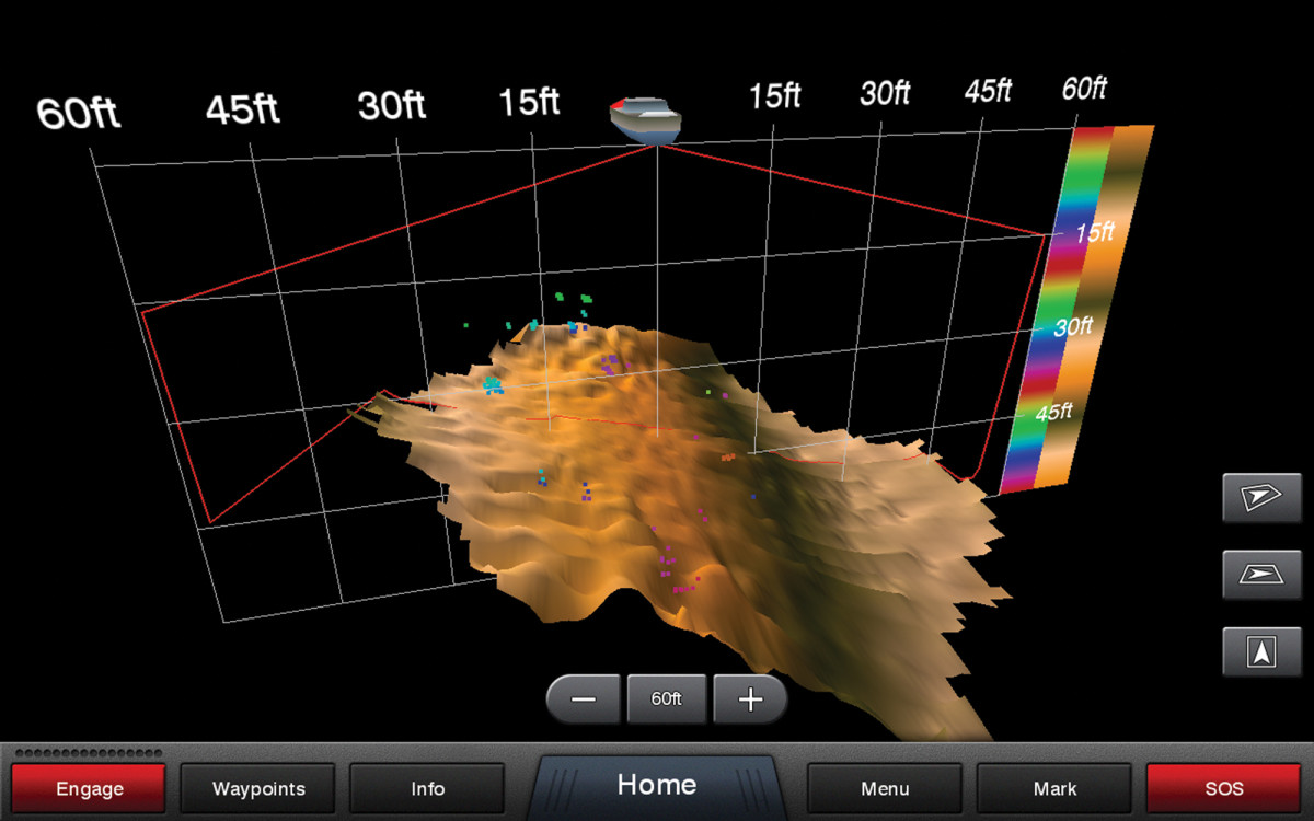 Garmin’s Panoptix sounder shows detail in 3-D.