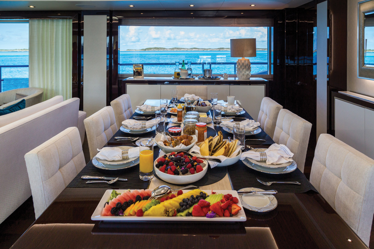 Note the size of the windows that allow blue views to mesmerize guests during breakfast. 
