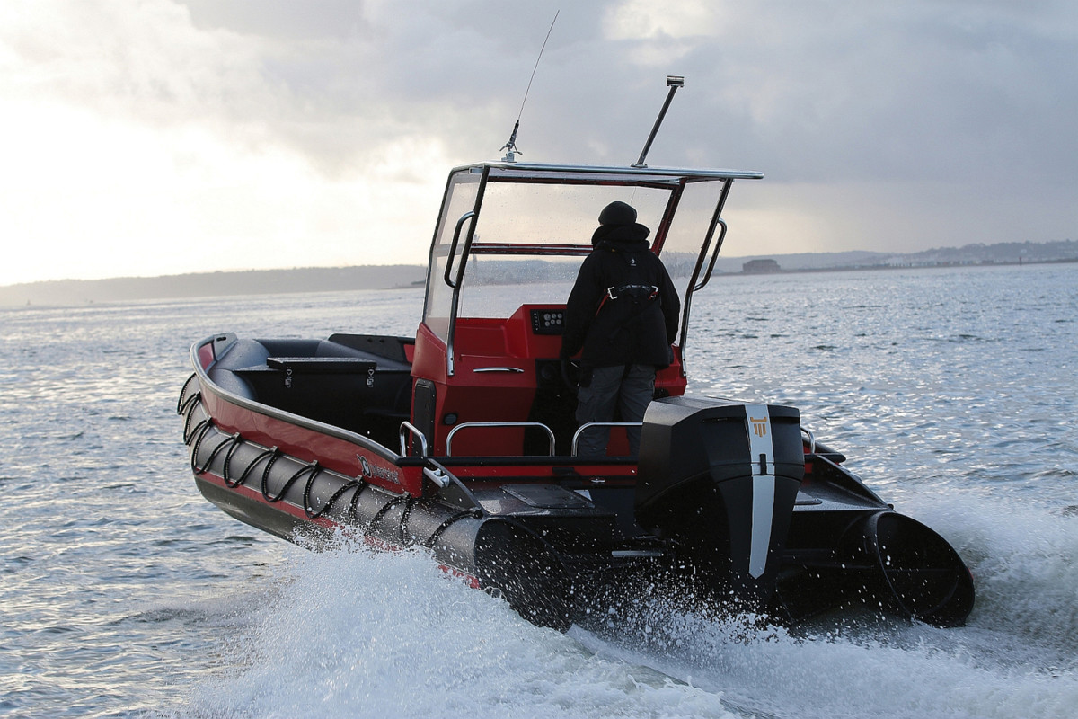 Both the OXE (above) and Cox diesel outboards can be matched to single-lever and joystick control.