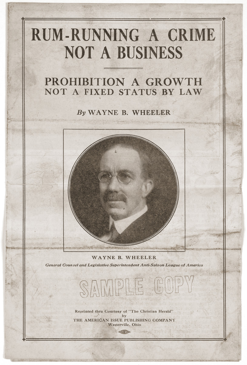 A leaflet from 1920 denouncing the illicit smuggling of spirits.