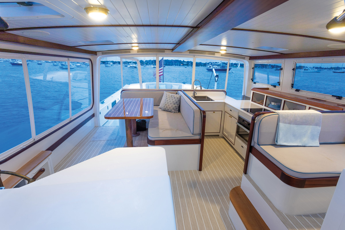 Creature comforts in the pilothouse are a divergence from the boat’s workhorse lineage.