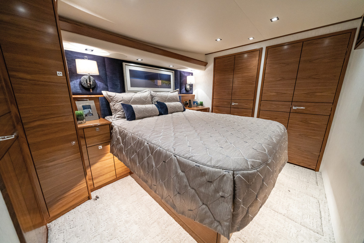 With four staterooms and three heads, there’s room for a big crew.