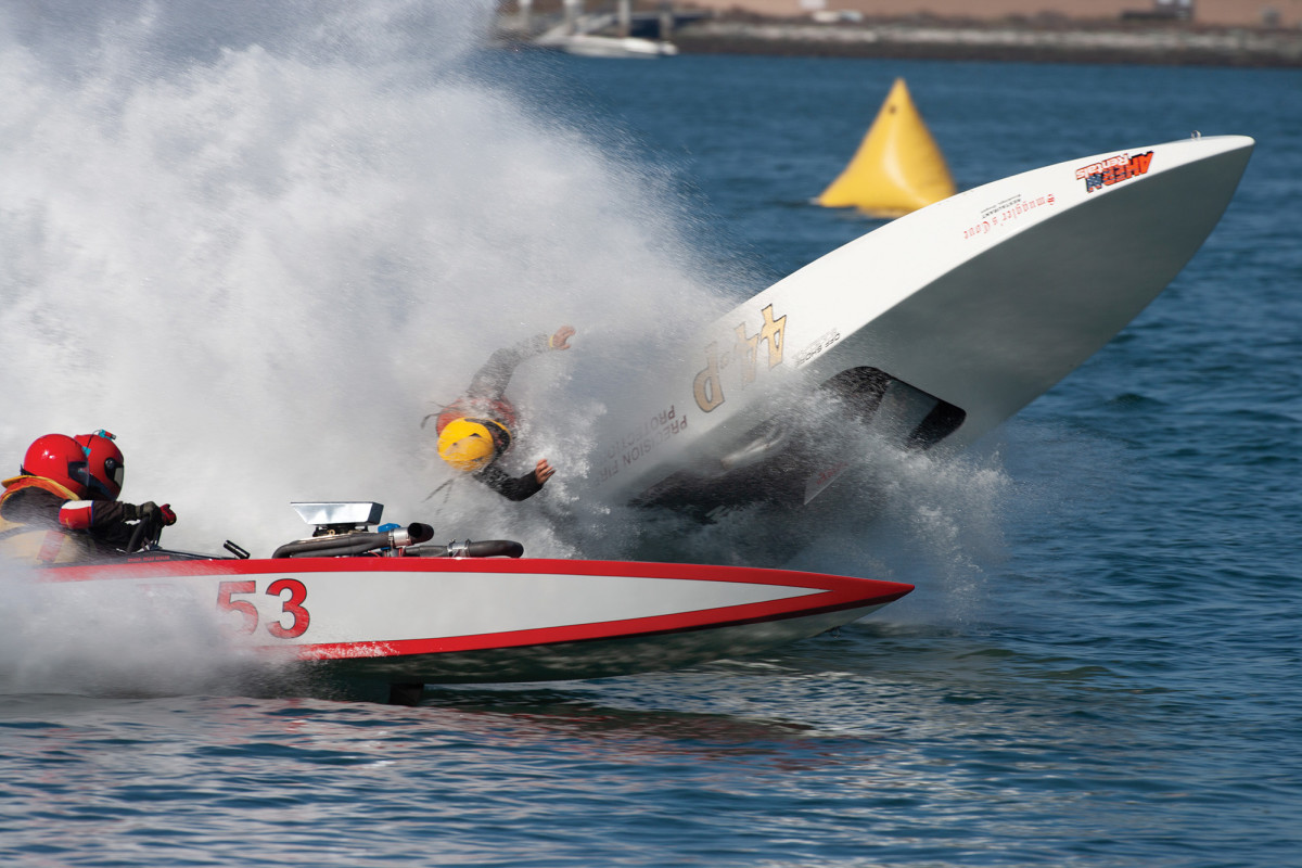 Crackerbox crash in turn one during a race at the San Diego Bay Fair.
