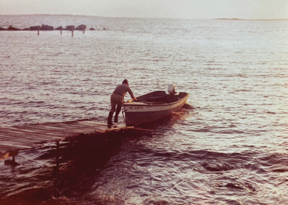 Lobsterman Fred Buckley launches his skiff