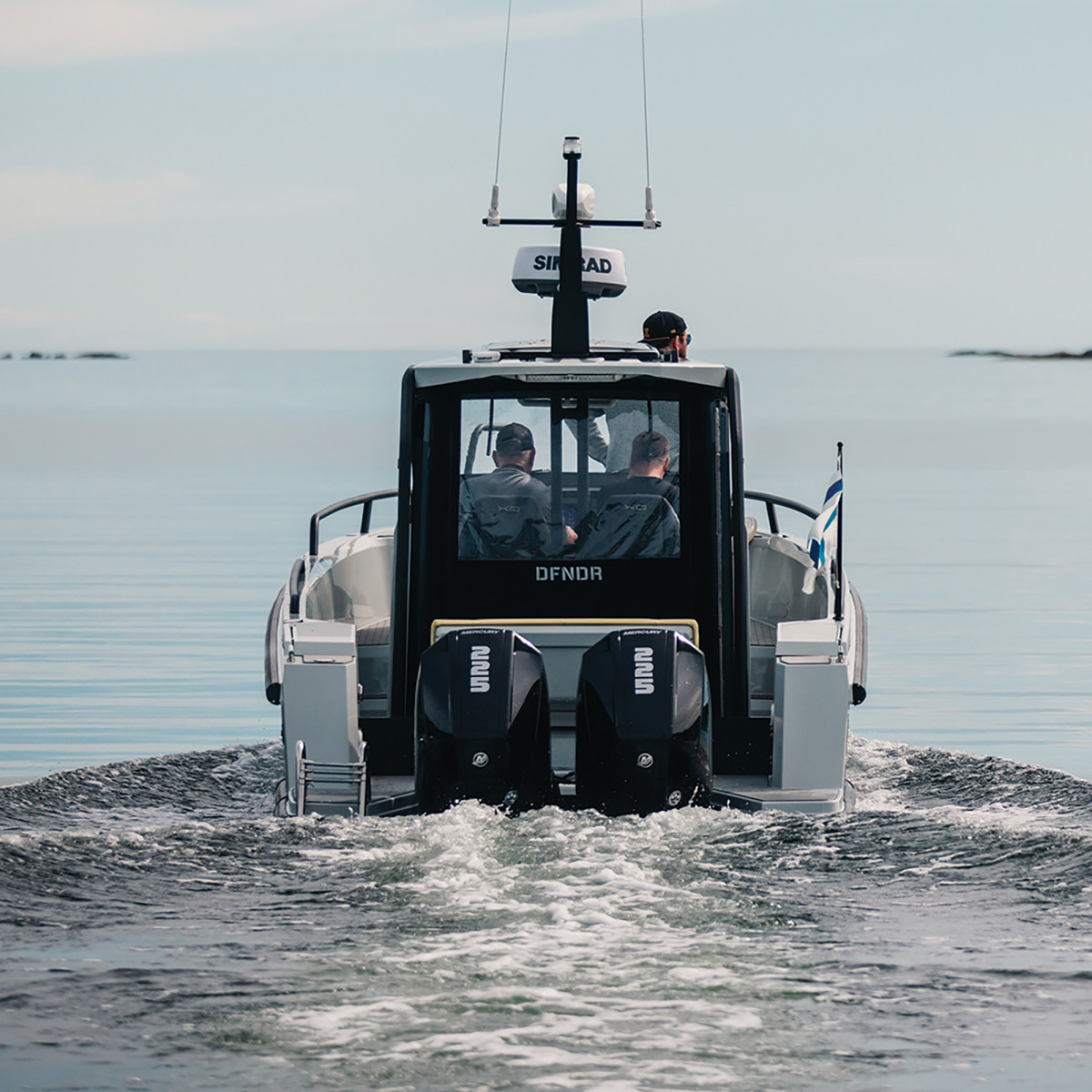 The XO DFNDR 9 preparing for a Baltic Crossing. The waters are not usually so calm. 