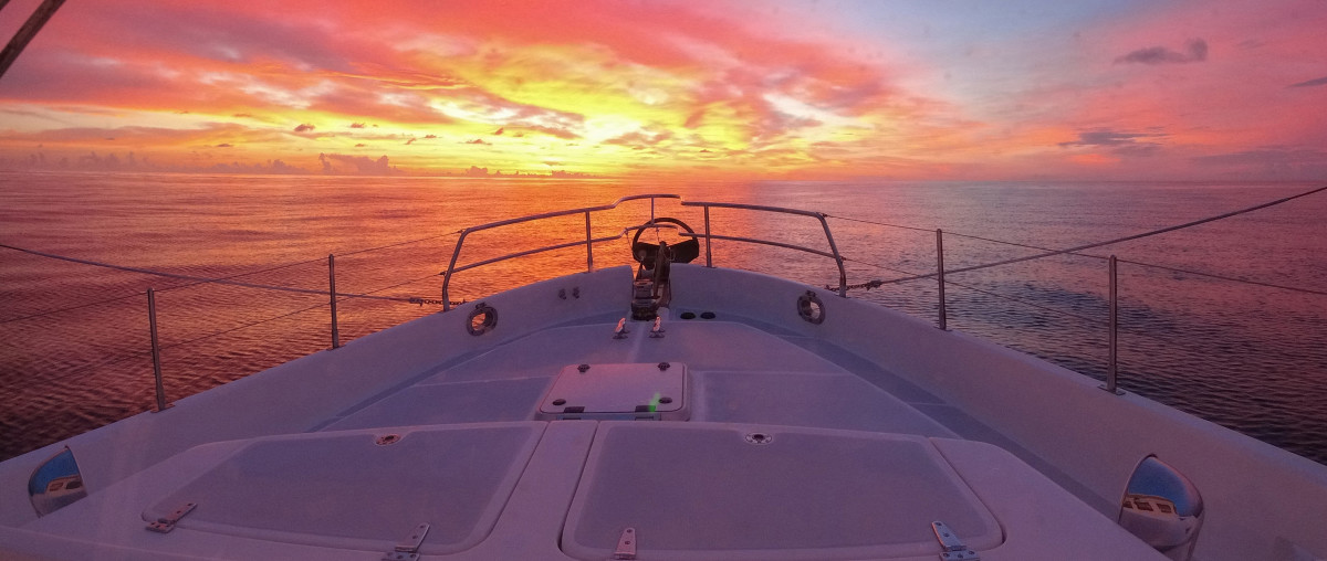 One of many sunsets experienced as Embracing Life brought Guglielmetti and his crew across the Atlantic in 45 days.