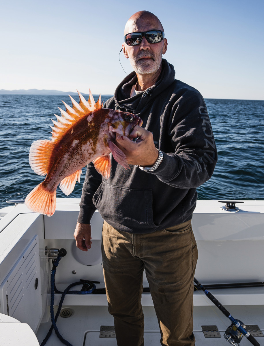 O’Neill continues to show off, this time with a rock fish.